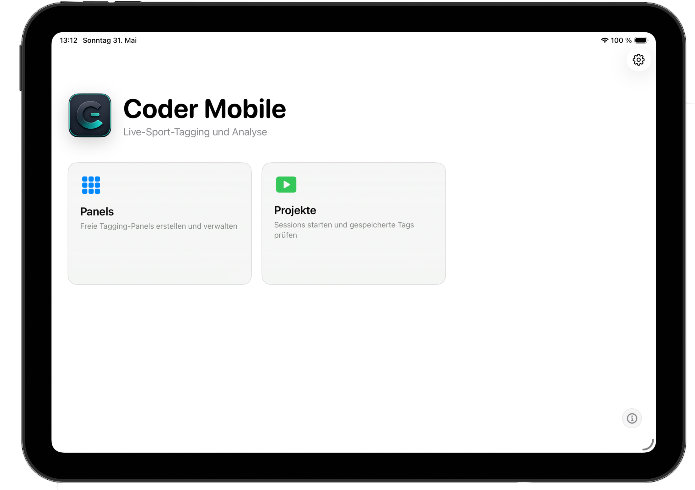 Coder Mobile App auf einem iPad